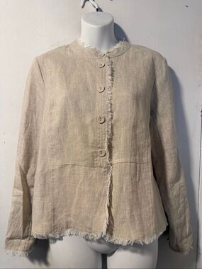FOIL Raw Hem Linen Jacket-6